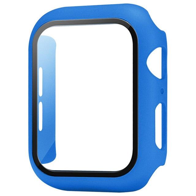 Diamond blue tempered glass screen protector for Apple Watch – shimmering blue tone with polished glass protection.