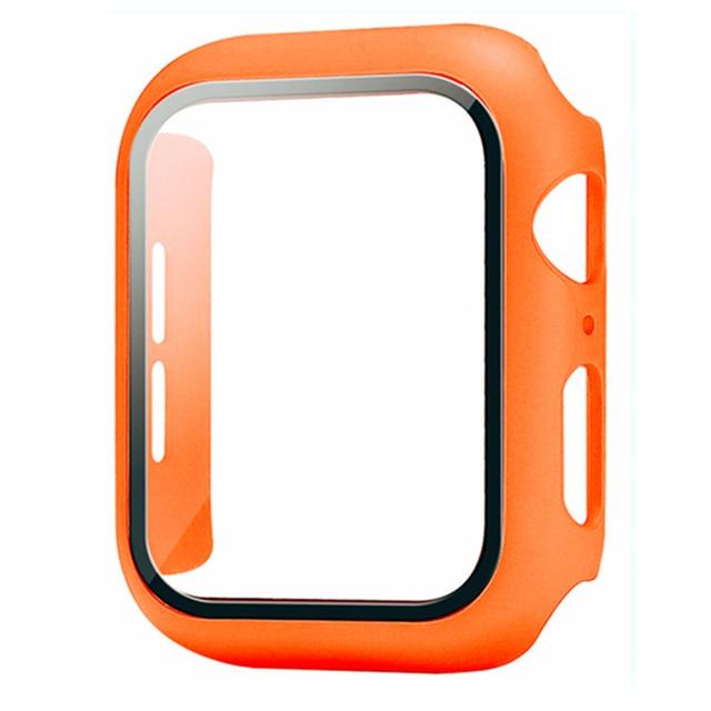 Orange Apple Watch screen protector – eye-catching tempered glass offering vibrant style and reliable durability.