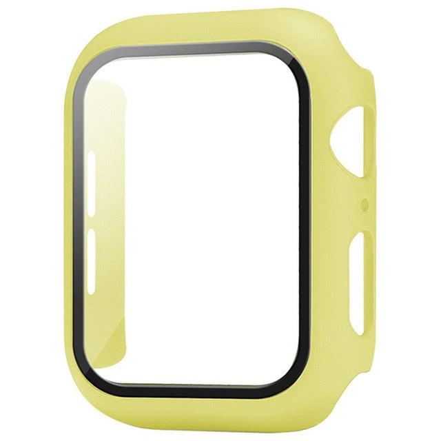 Yellow Apple Watch screen protector – bright and energetic finish with shatter-resistant tempered glass.