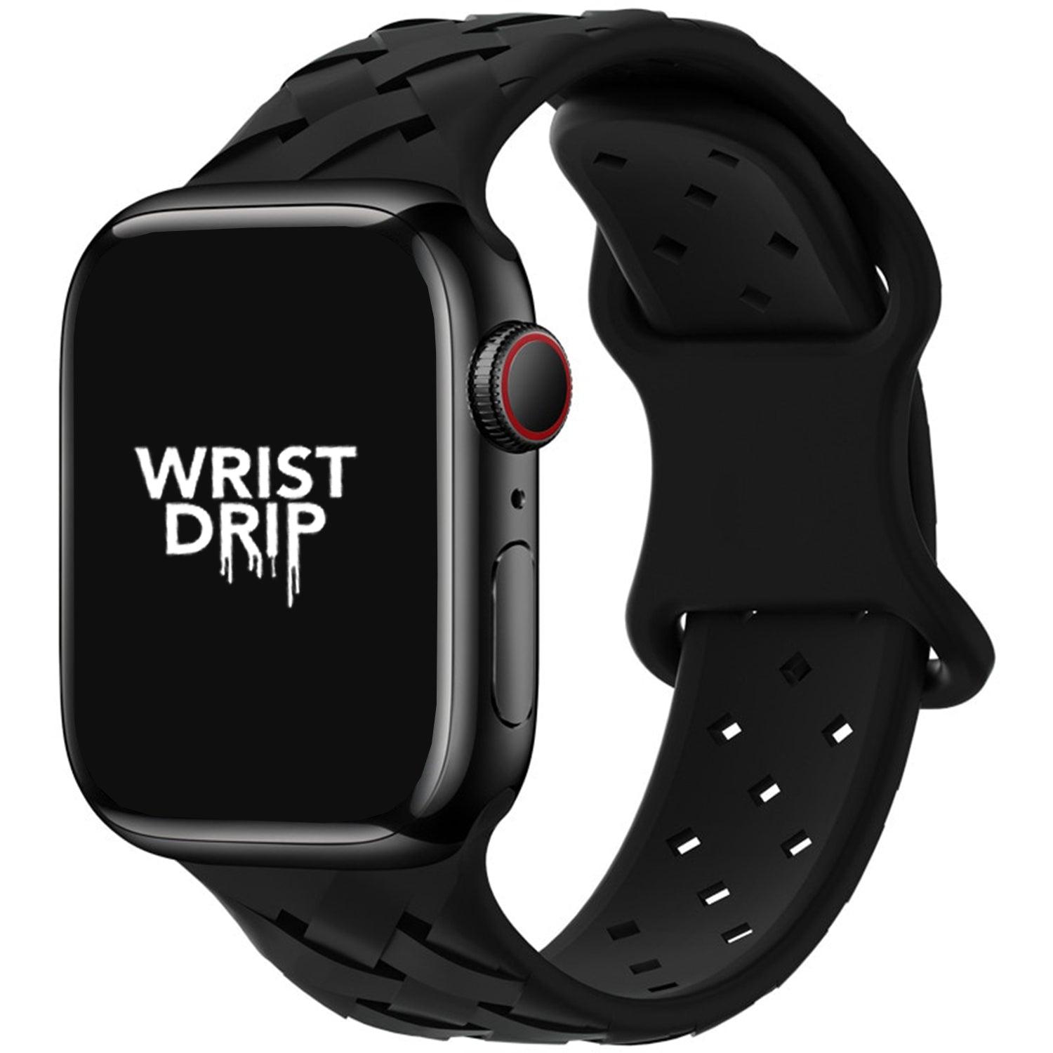 Black Alison silicone Apple Watch band – soft, durable, and flexible design