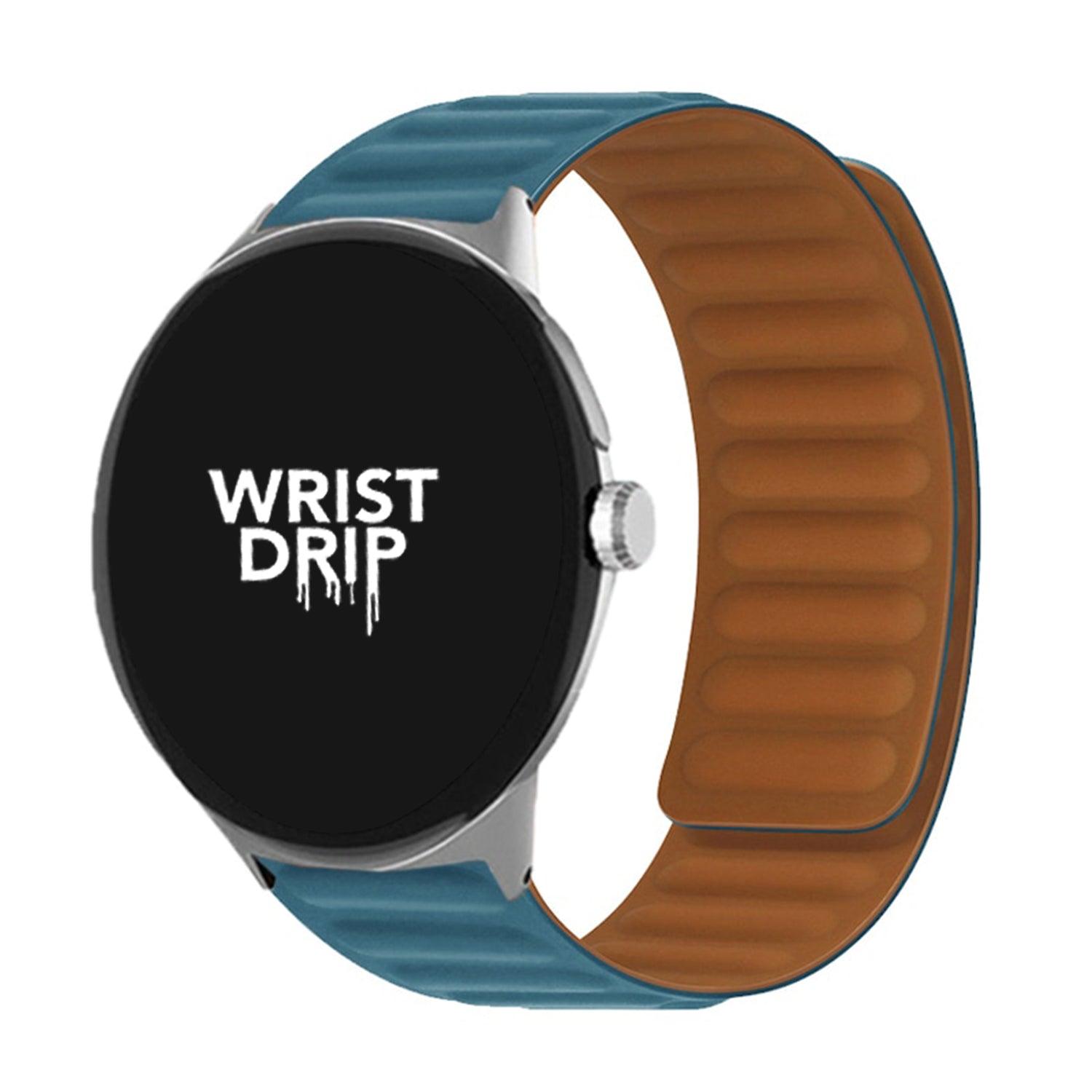 Cape Blue silicone Google Pixel Watch band with breathable, secure design