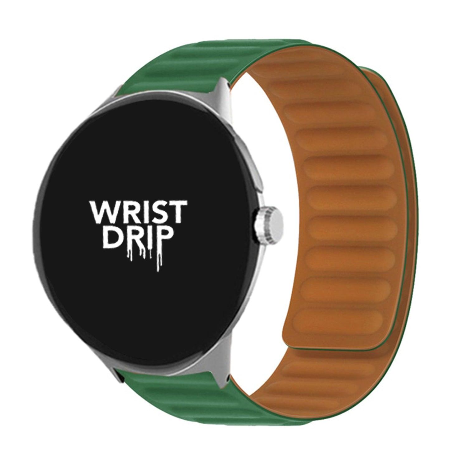 Clover green silicone band for Google Pixel Watch, perfect for all-day comfort