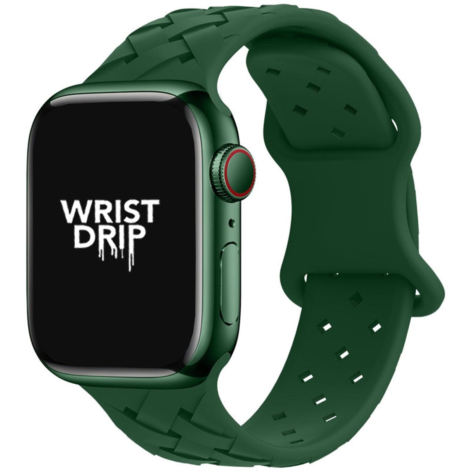 Green Alison silicone Apple Watch band – natural, breathable, and flexible