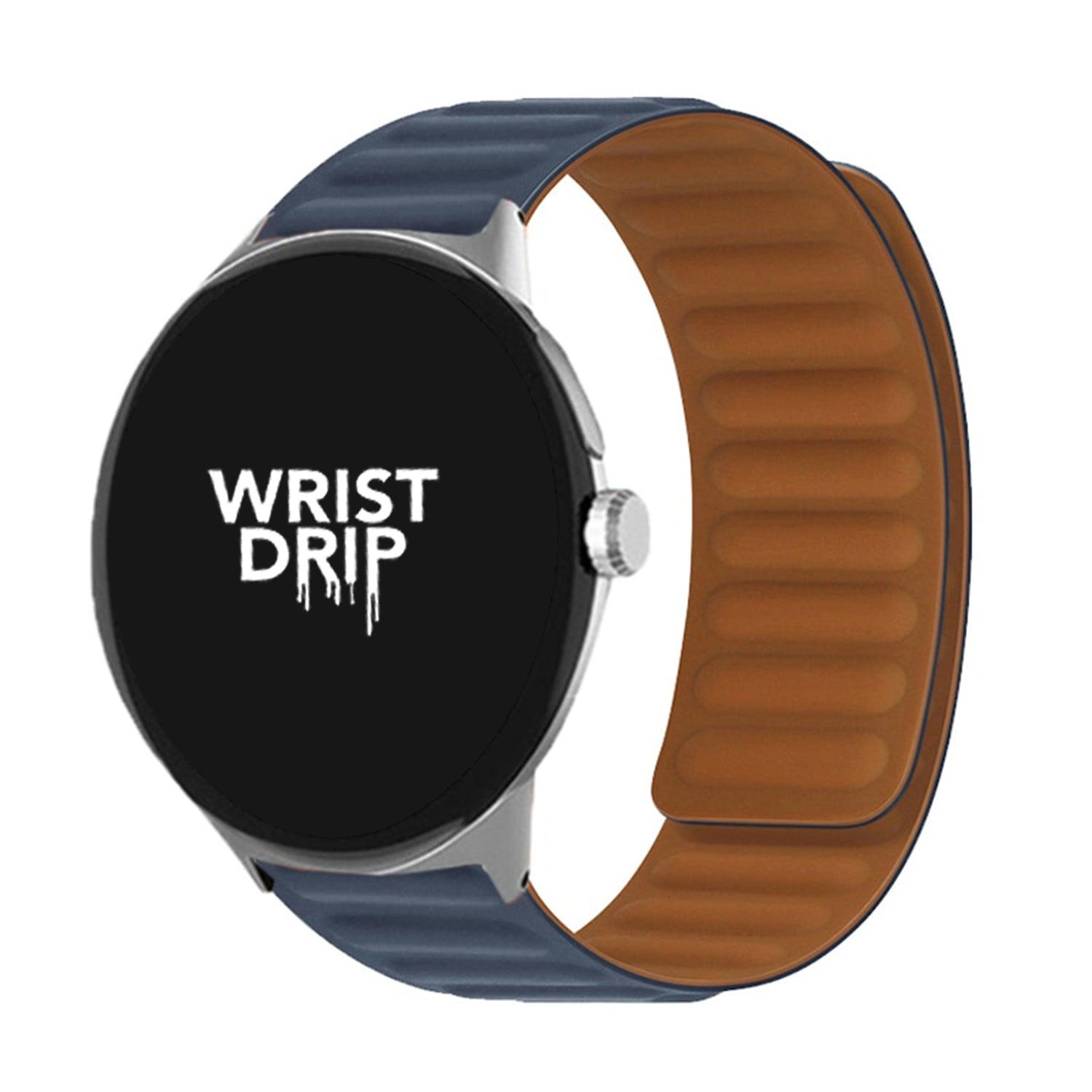 Indigo blue Google Pixel Watch band in soft silicone with secure fit