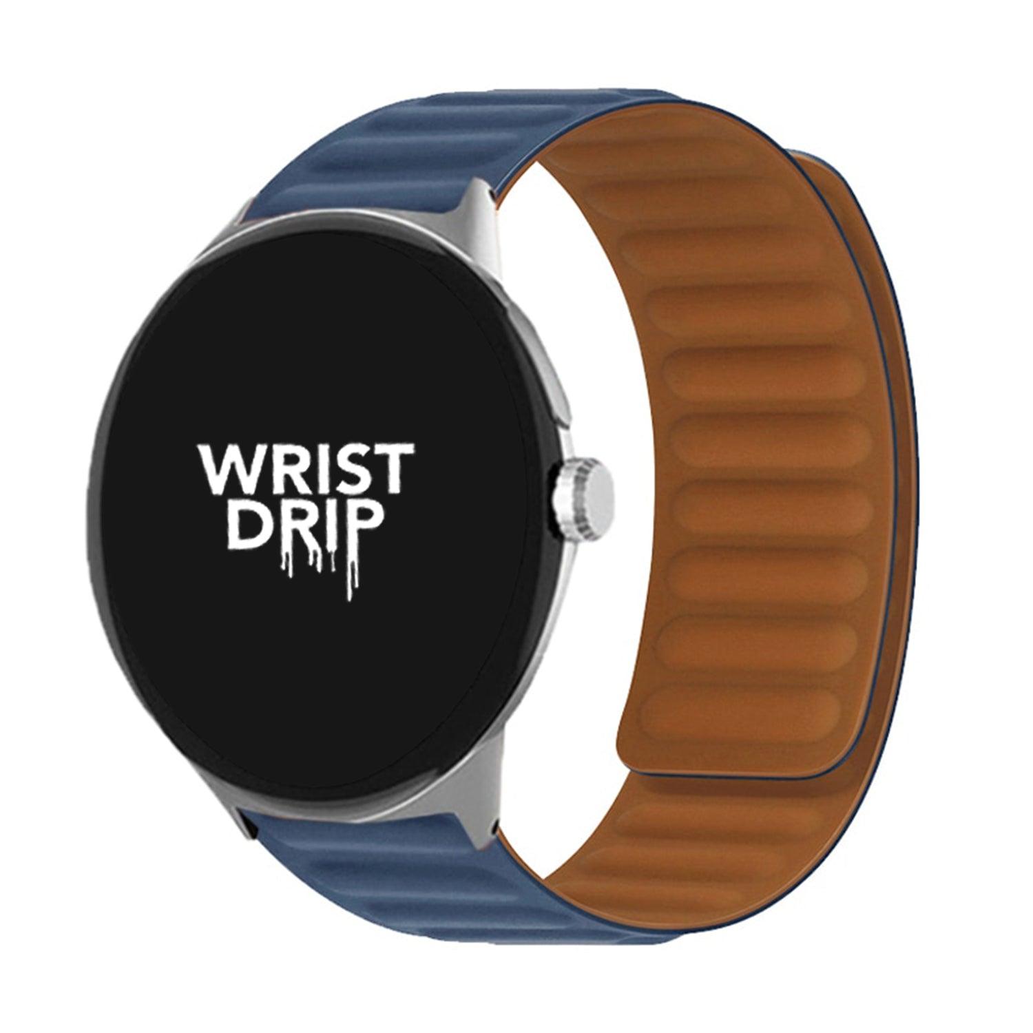 Midnight blue silicone Google Pixel Watch band offering durability and comfort