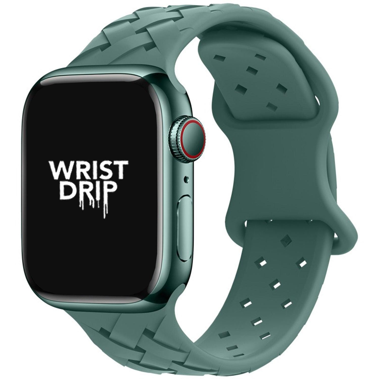 Pine green Alison silicone Apple Watch band – durable and elegant colour