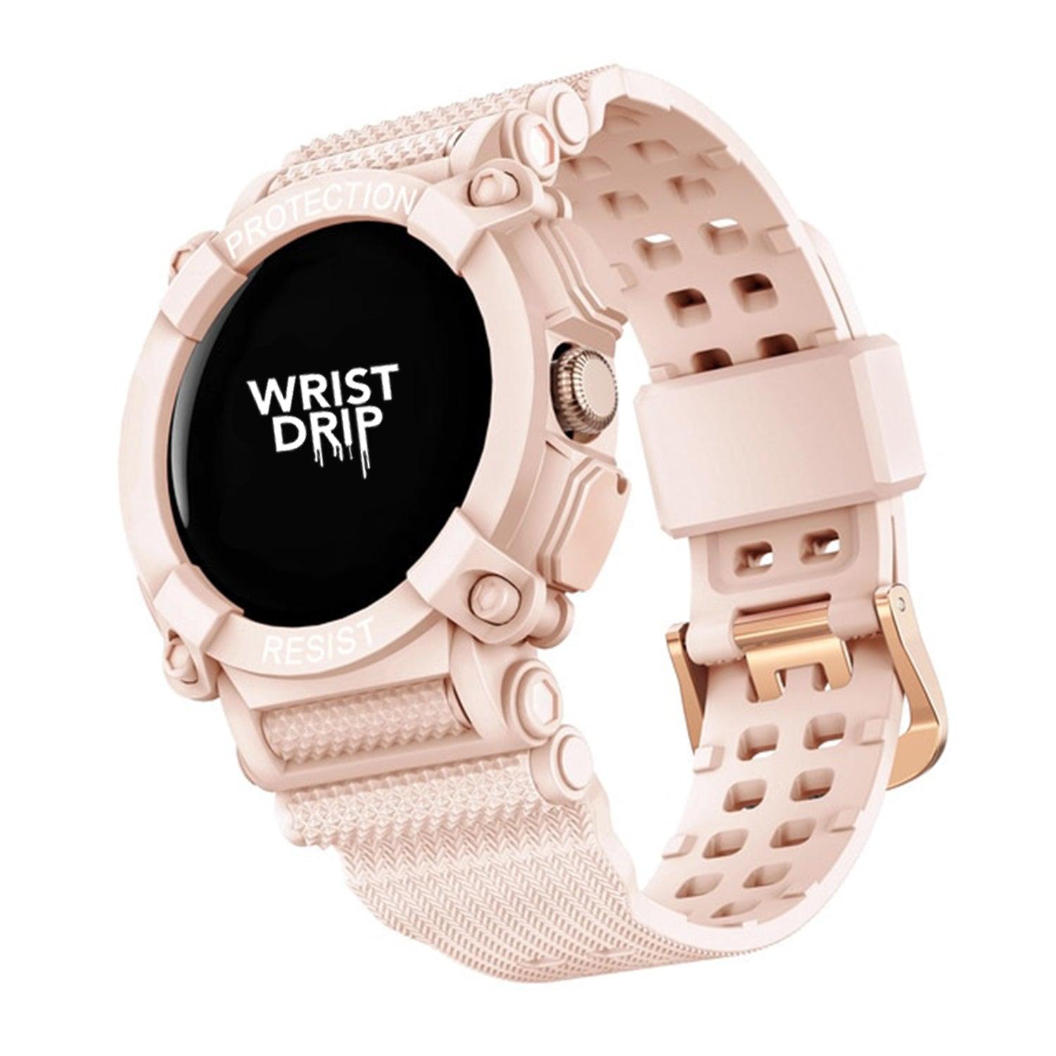 Pink Alpha Protection case for Google Pixel Watch – feminine, tough, and stylish