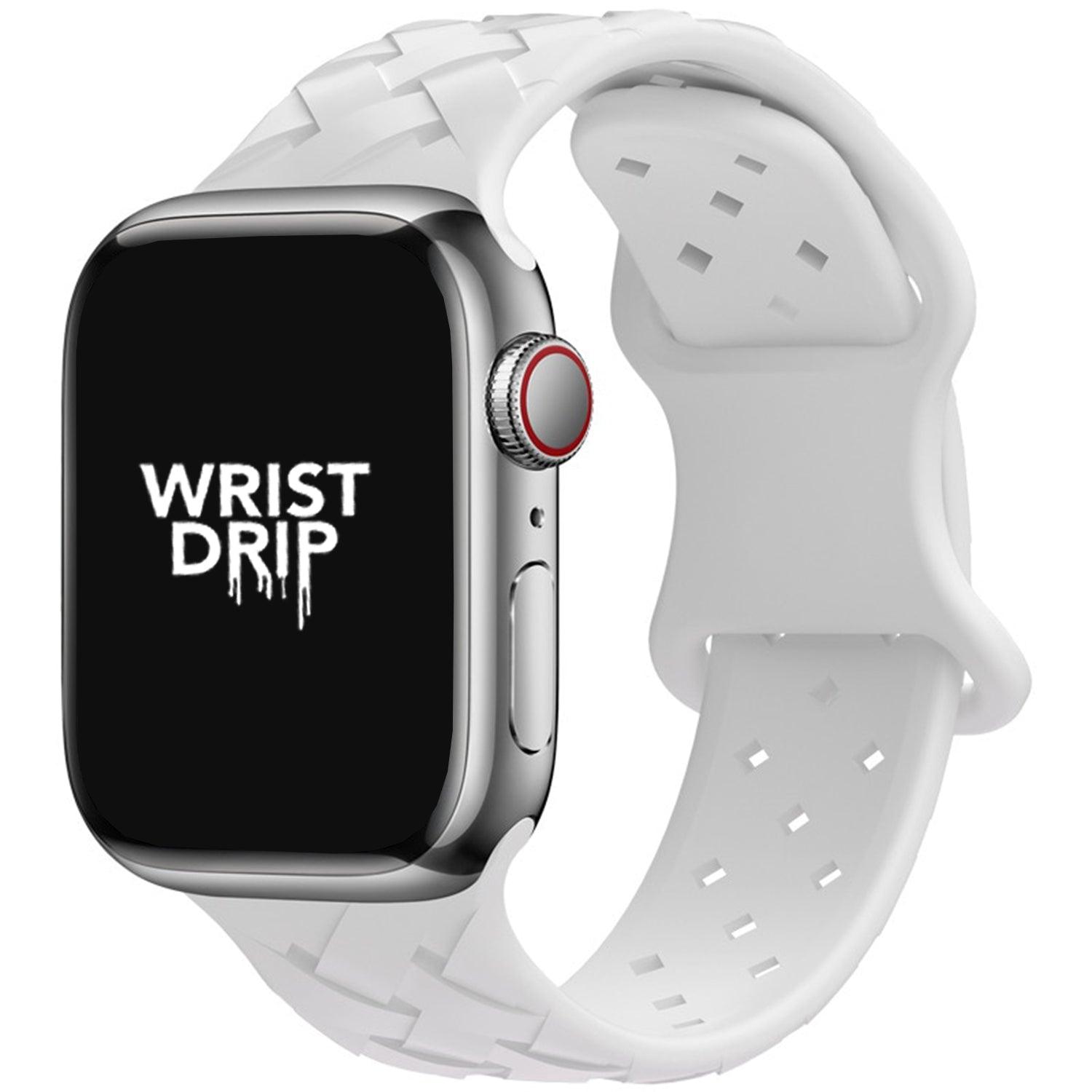 White Alison silicone Apple Watch band – clean and minimalistic design