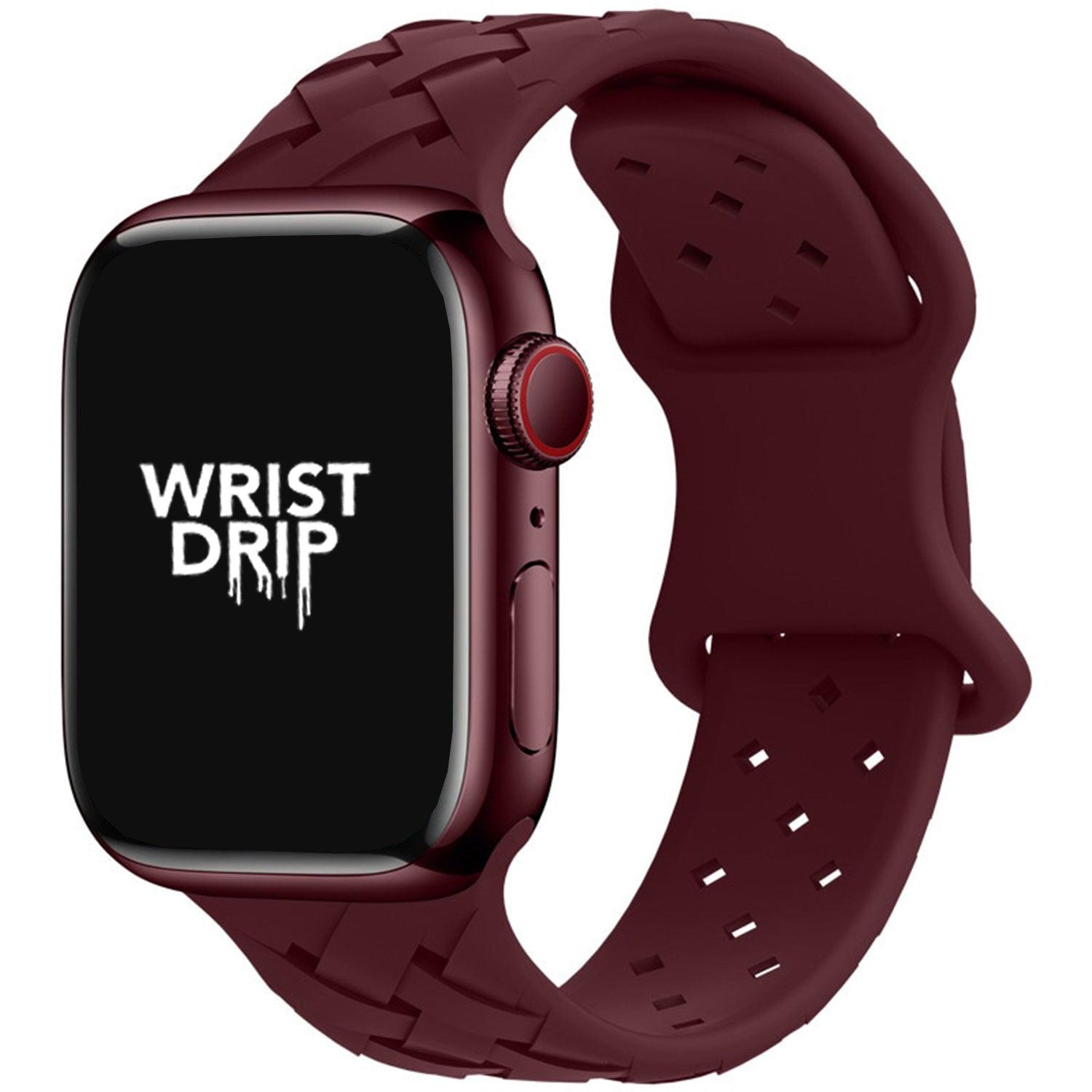 Wine red Alison silicone Apple Watch band – sleek and comfortable wrist strap