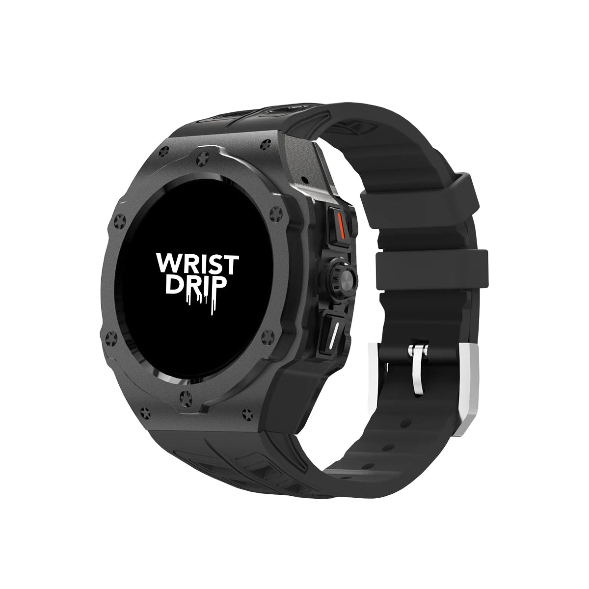 Black and black silicone and metal Samsung Galaxy Ultra watch band – durable strap for everyday wear