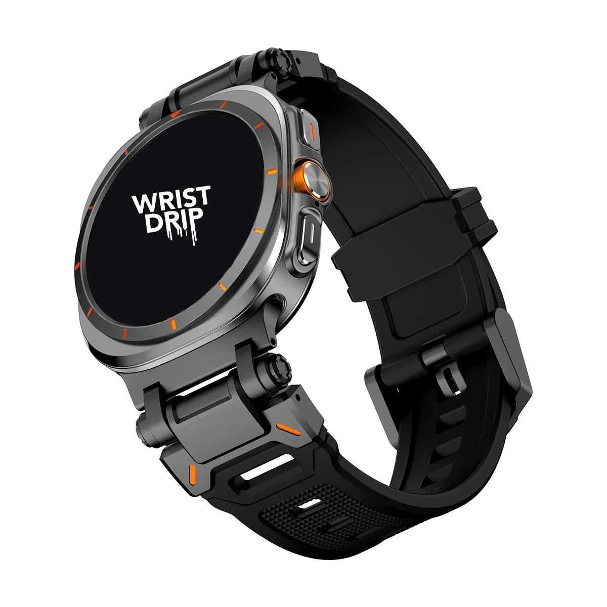 Black and black silicone and stainless steel Samsung Galaxy Ultra watch band – durable, stylish strap