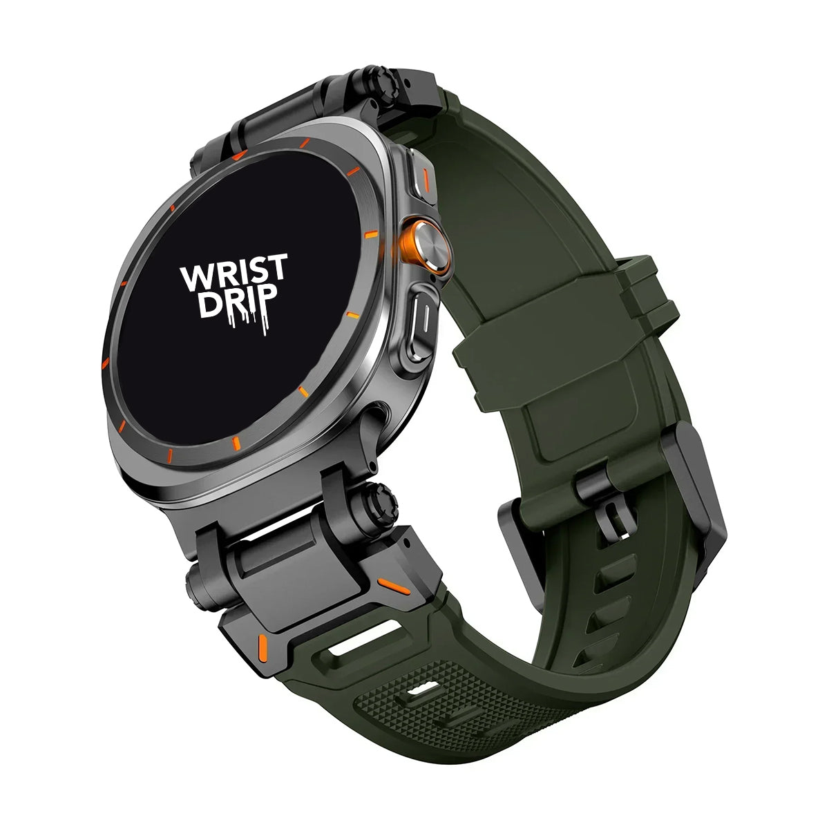 Black and green silicone and stainless steel Samsung Galaxy Ultra watch band – durable, stylish strap
