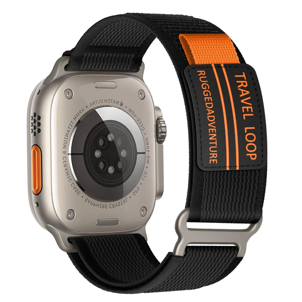 Black nylon Apple Watch band – soft and breathable strap