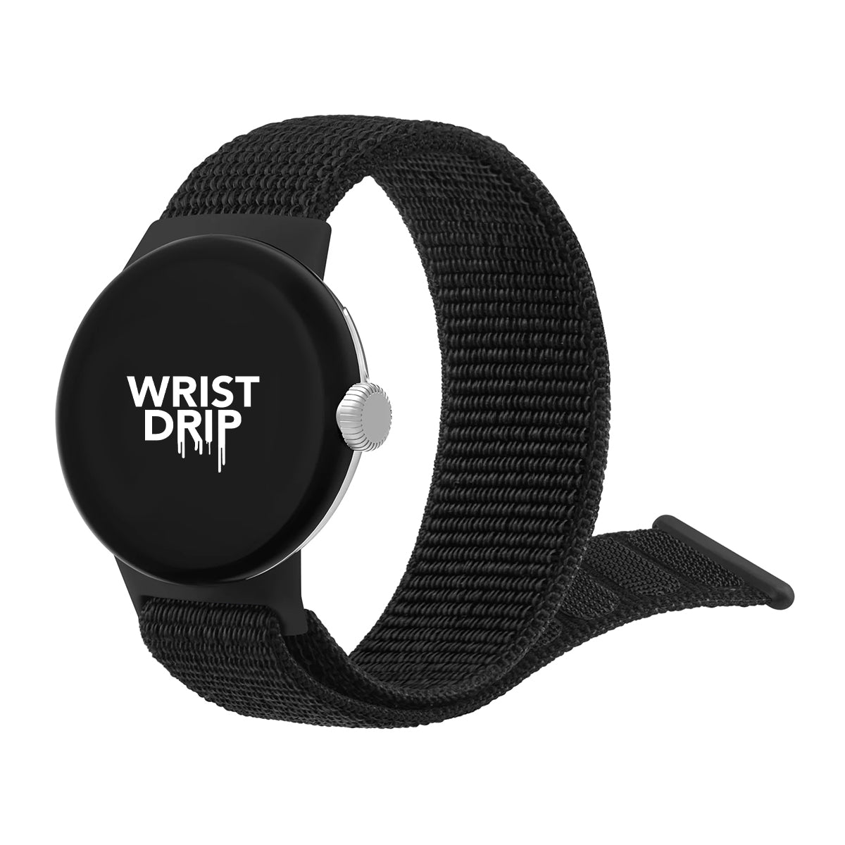 Black nylon Google Pixel Watch band – soft and breathable strap