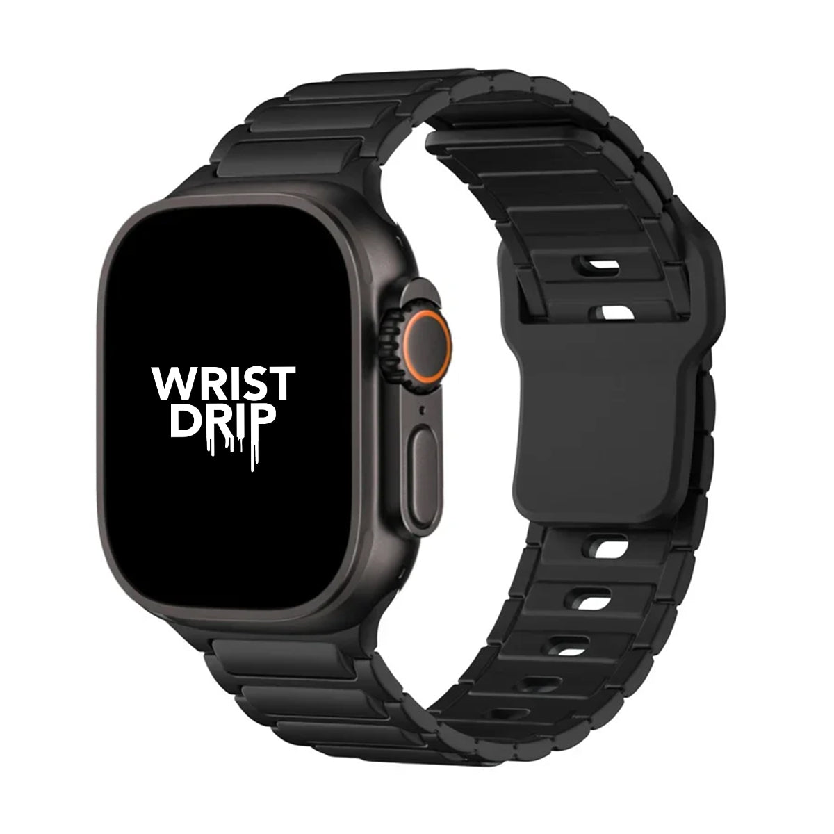 Black silicone Apple Watch band – comfortable strap for everyday wear