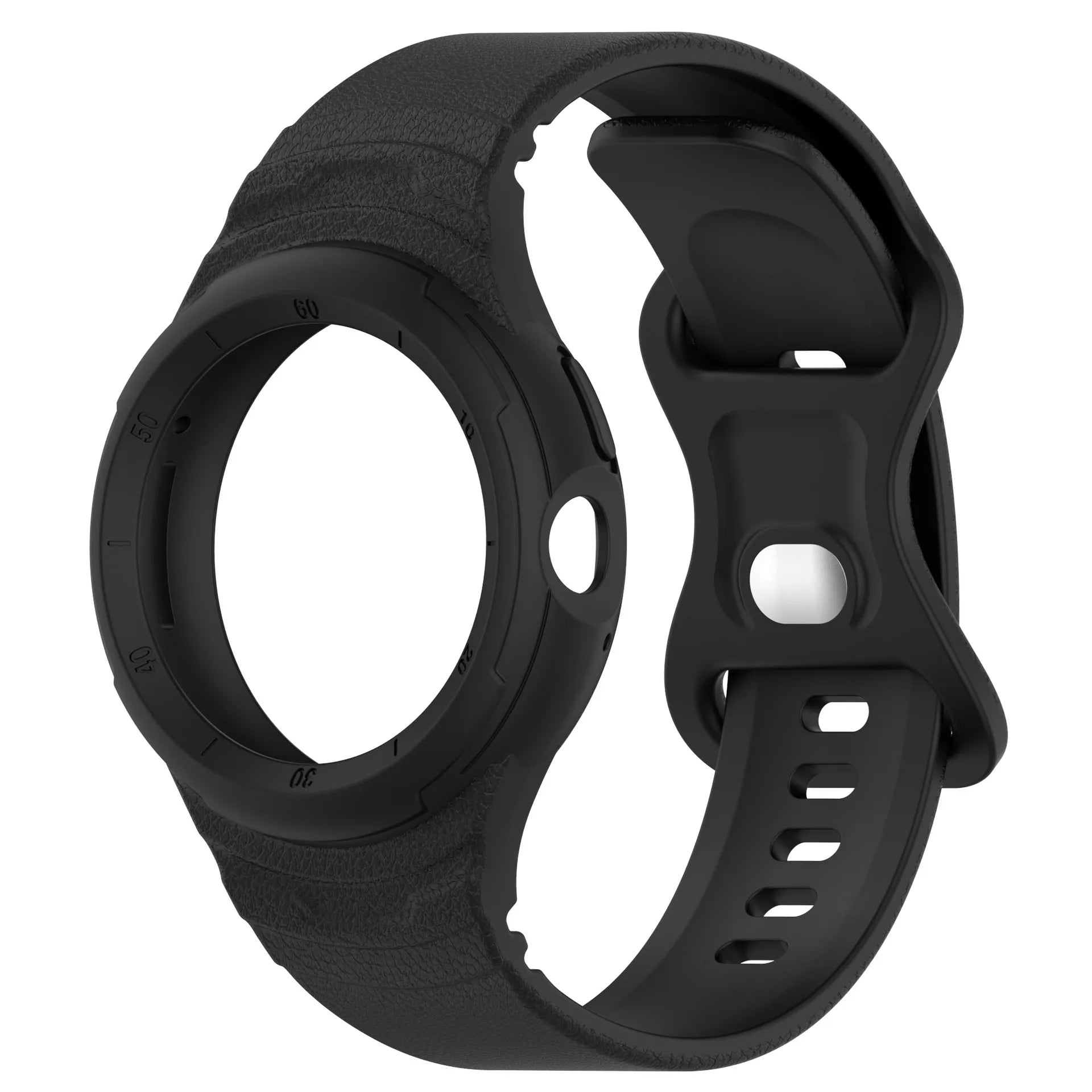 Black silicone Google Pixel Watch band – comfortable strap for everyday wear