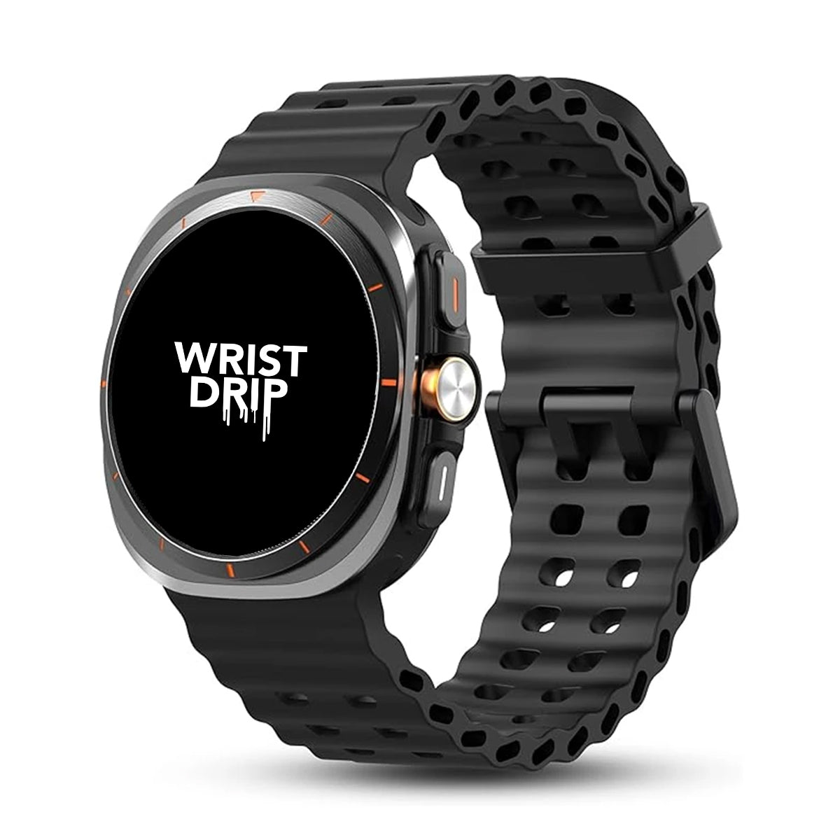 Black silicone Samsung Galaxy Ultra watch band – comfortable strap for daily wear