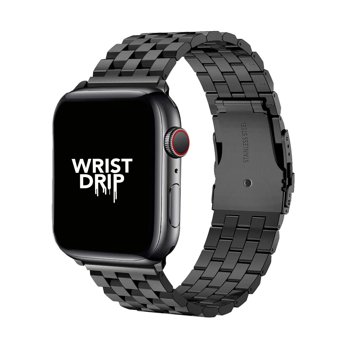Black stainless steel Apple Watch band – durable, modern design