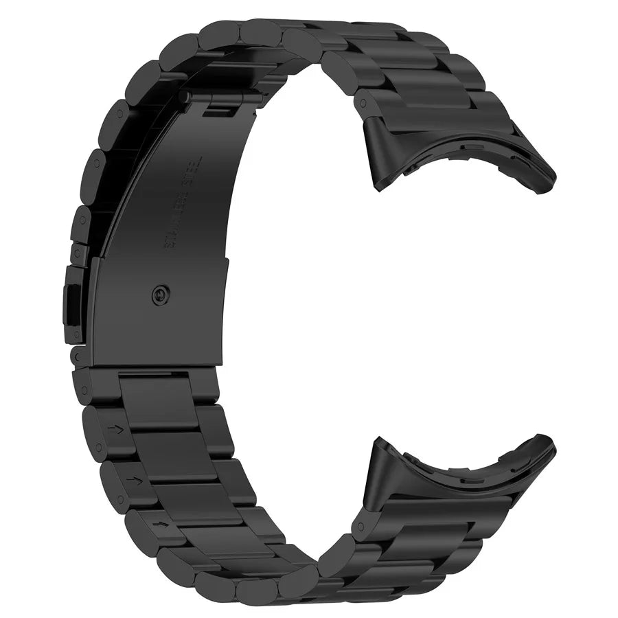 Black stainless steel Google Pixel Watch band – durable, modern design