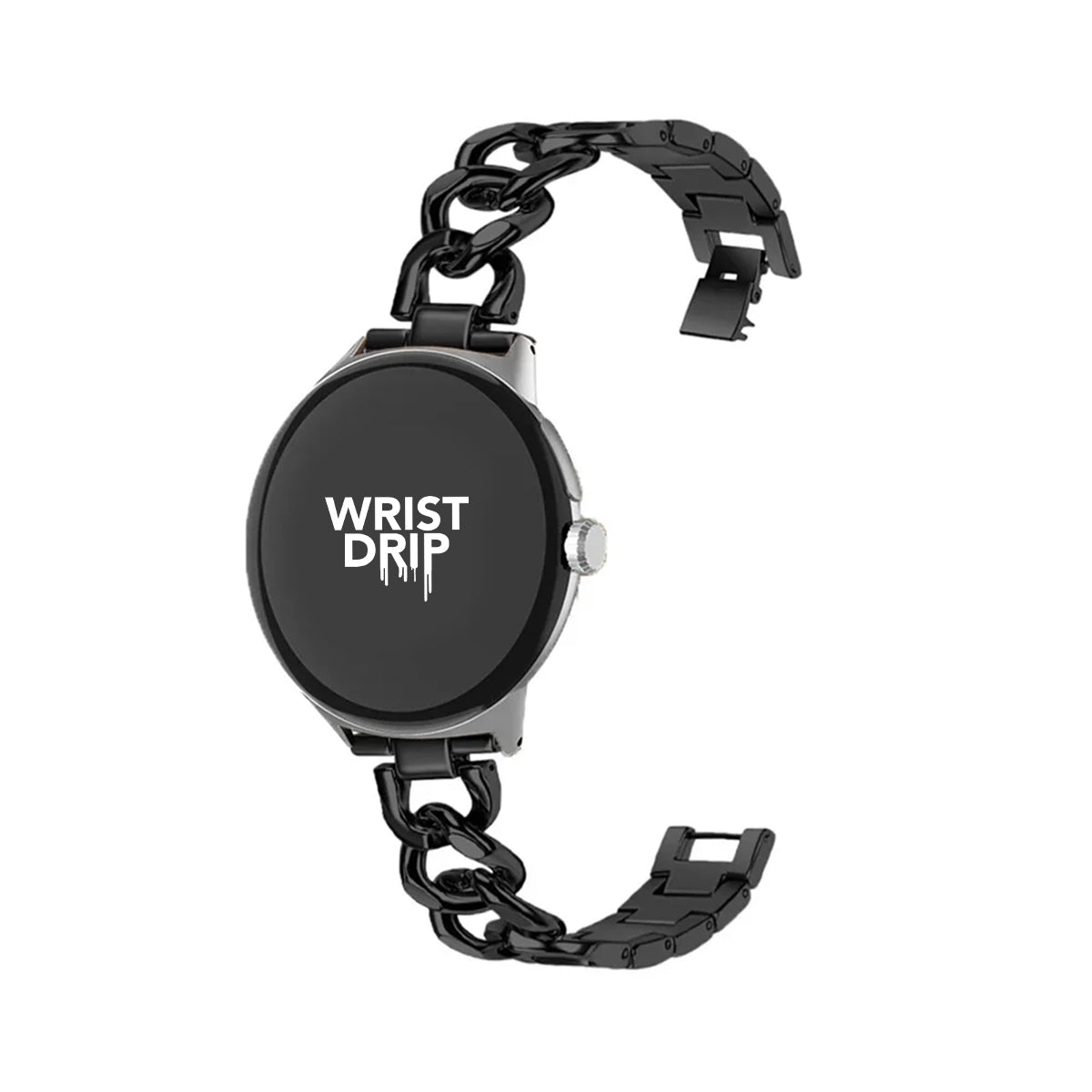 Black women’s stainless steel Google Pixel Watch band – elegant, stylish design