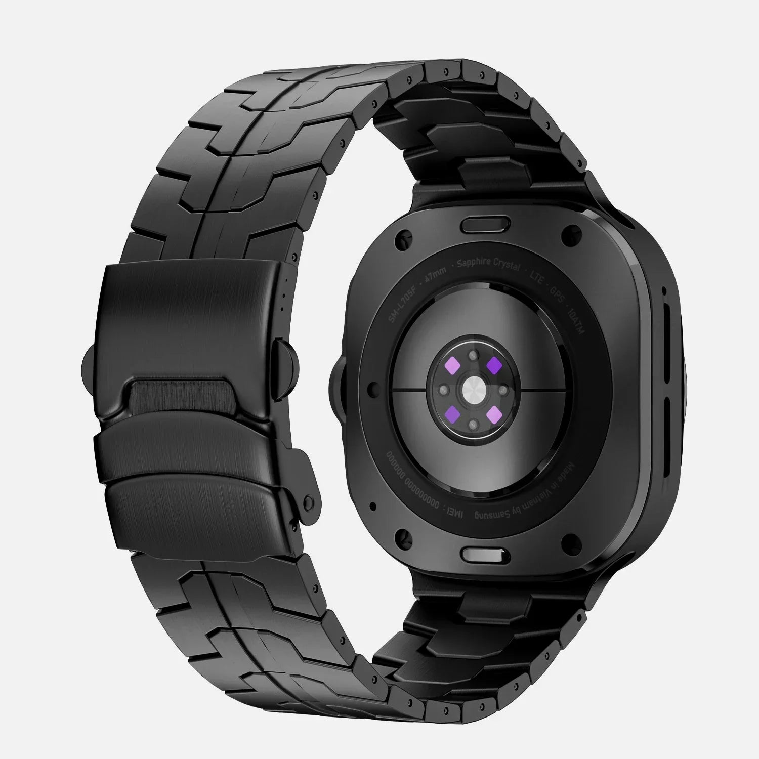 Black stainless steel Samsung Galaxy Ultra watch band – sleek, durable design