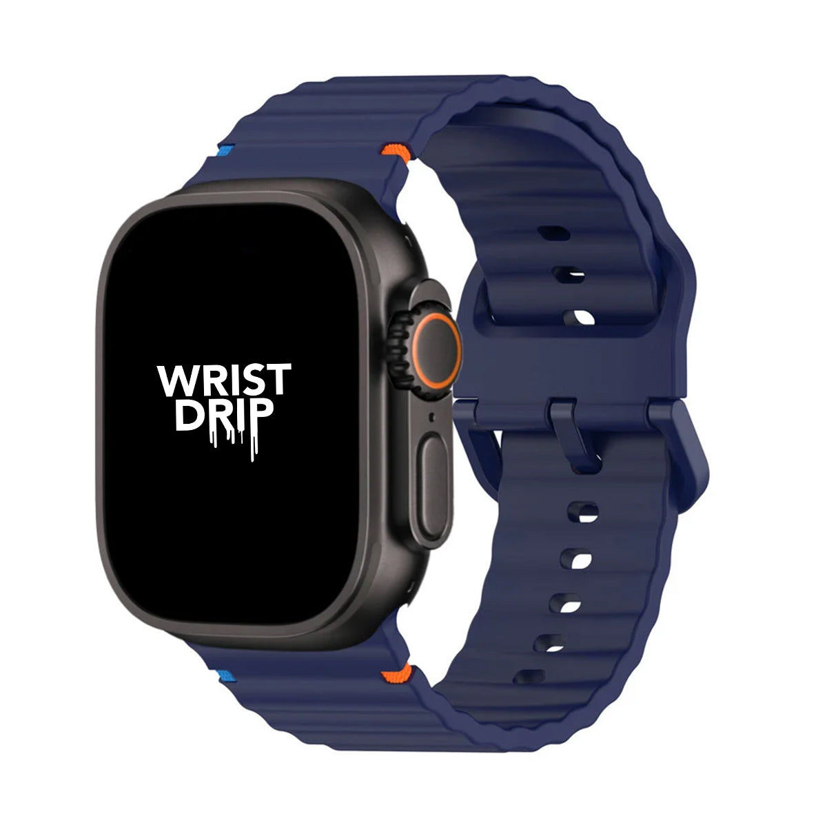 Blue silicone Apple Watch band – comfortable strap for everyday wear