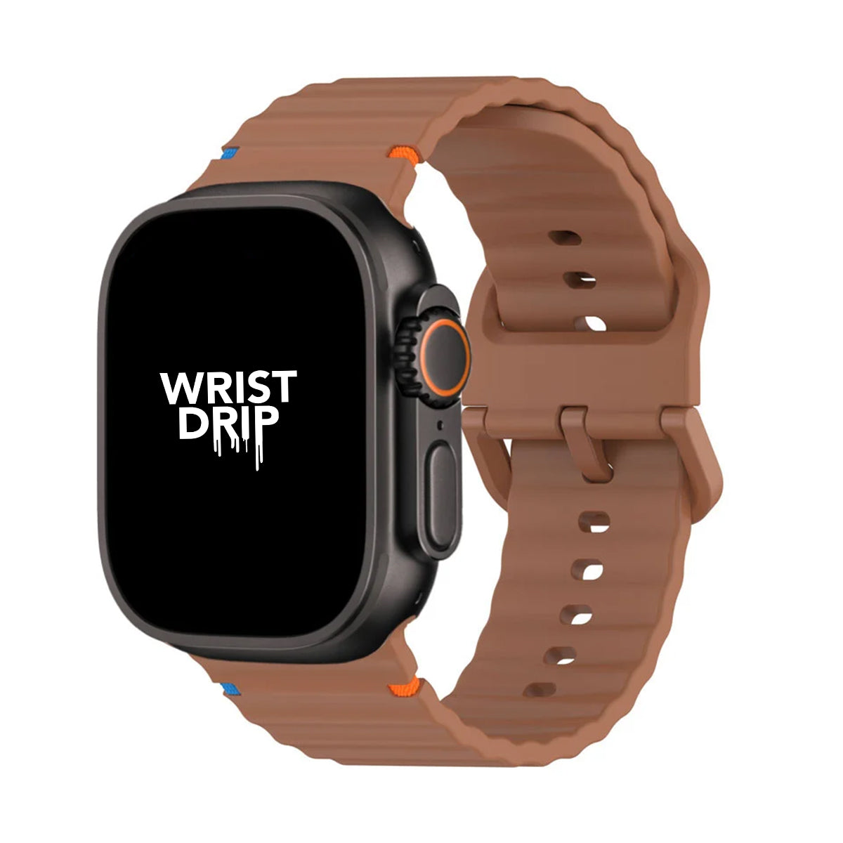 Brown silicone Apple Watch band – comfortable strap for everyday wear