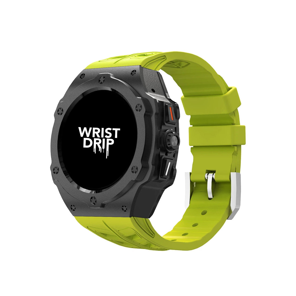 Forest green silicone and black metal Samsung Galaxy Ultra watch band – durable strap for everyday wear