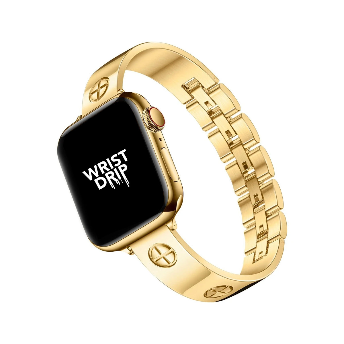 Gold women’s stainless steel Apple Watch band – elegant, stylish design
