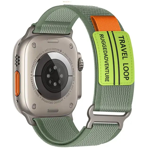 Green nylon Apple Watch band – soft and breathable strap