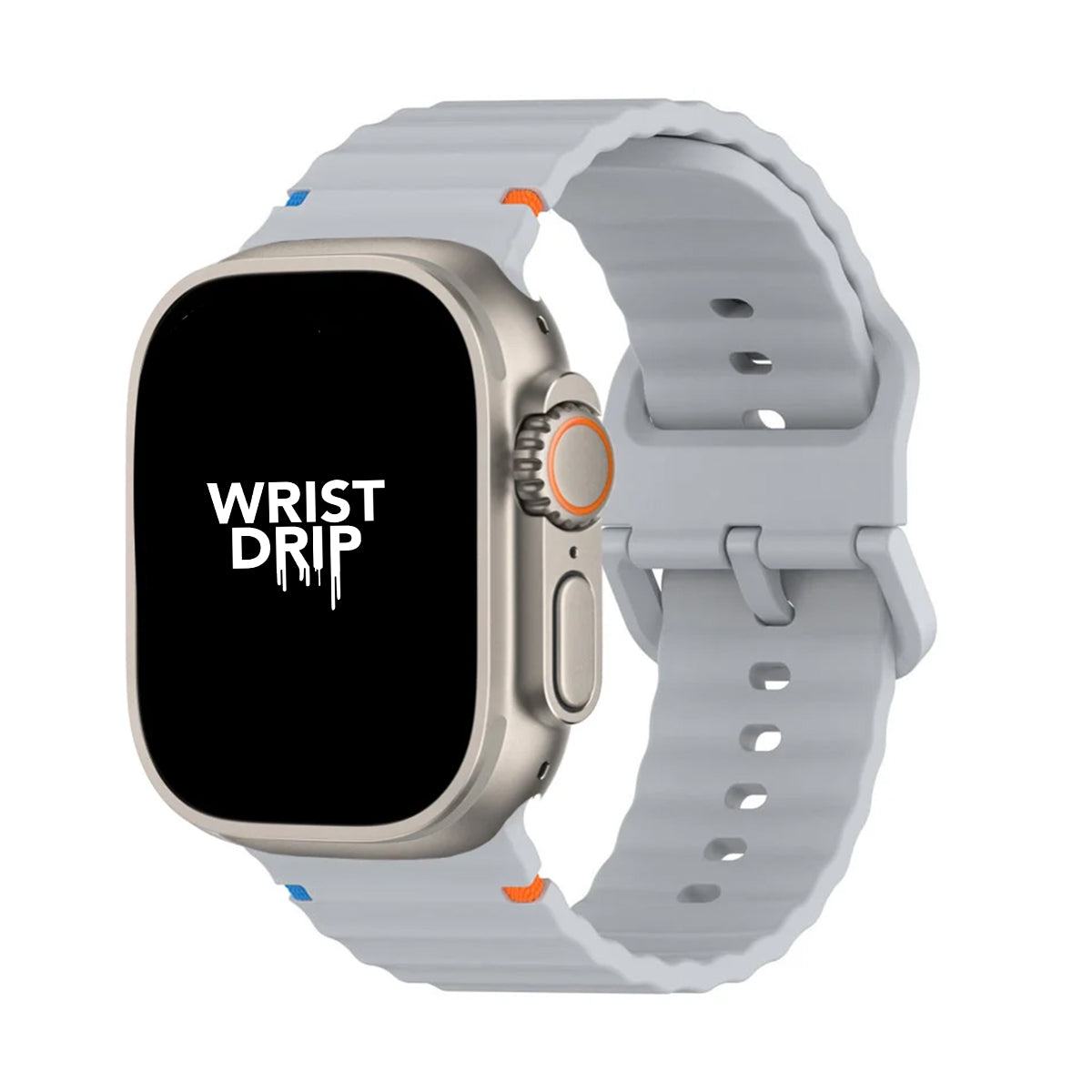 Grey silicone Apple Watch band – comfortable strap for everyday wear