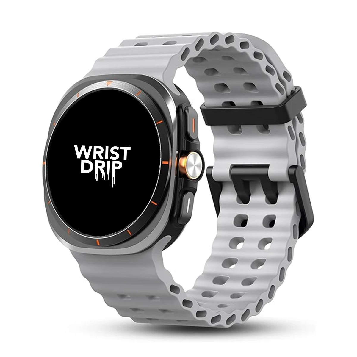 Grey silicone Samsung Galaxy Ultra watch band – comfortable strap for daily wear