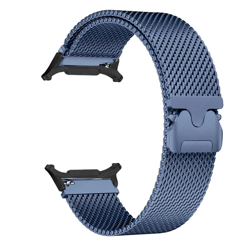 Light blue and black stainless steel Samsung Galaxy Ultra watch band – sleek, durable design