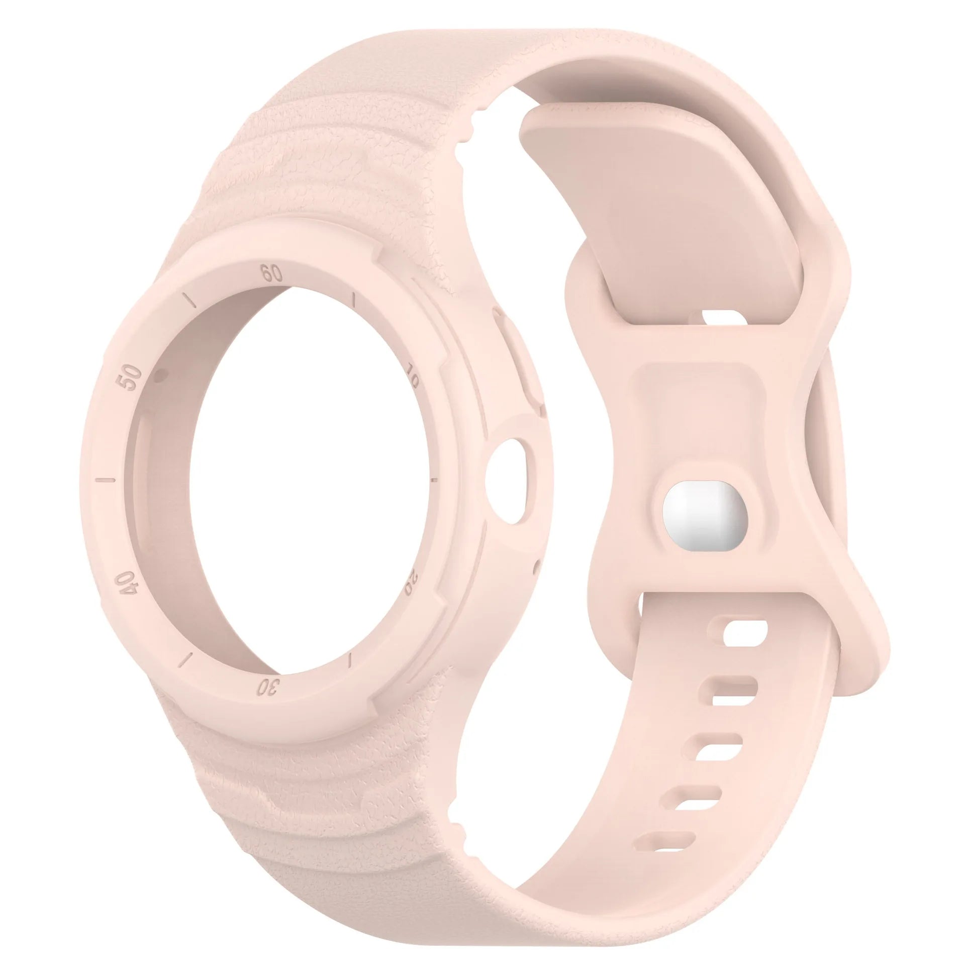 Light pink silicone Google Pixel Watch band – comfortable strap for everyday wear