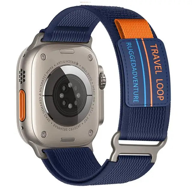 Midnight blue nylon Apple Watch band – soft and breathable strap