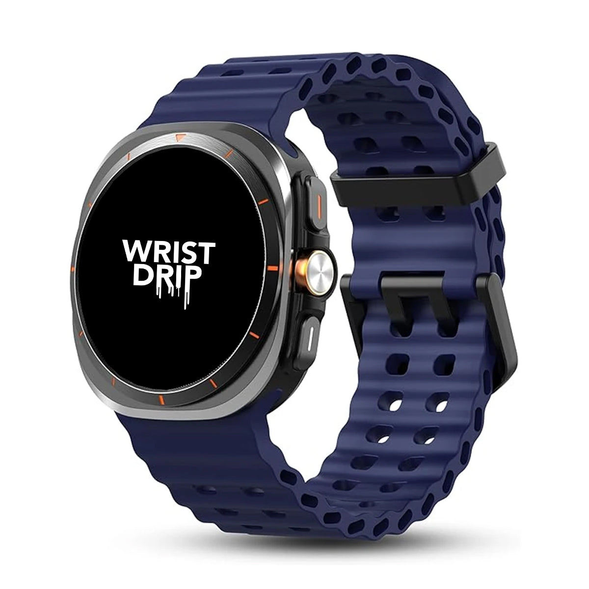 Midnight blue silicone Samsung Galaxy Ultra watch band – comfortable strap for daily wear
