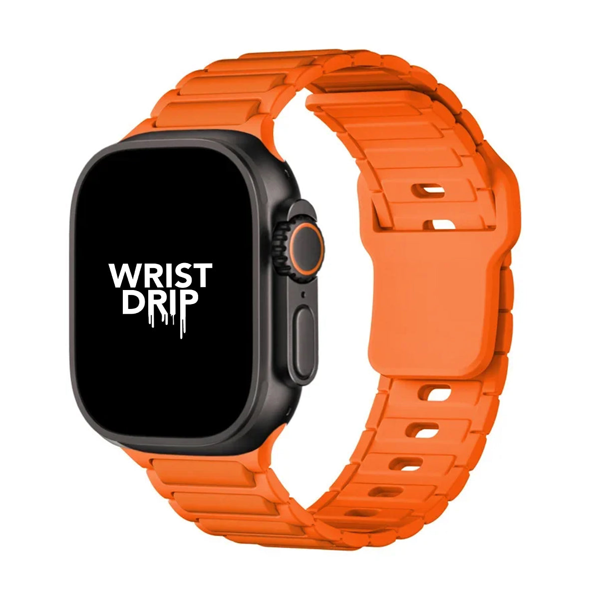 Orange silicone Apple Watch band – comfortable strap for everyday wear