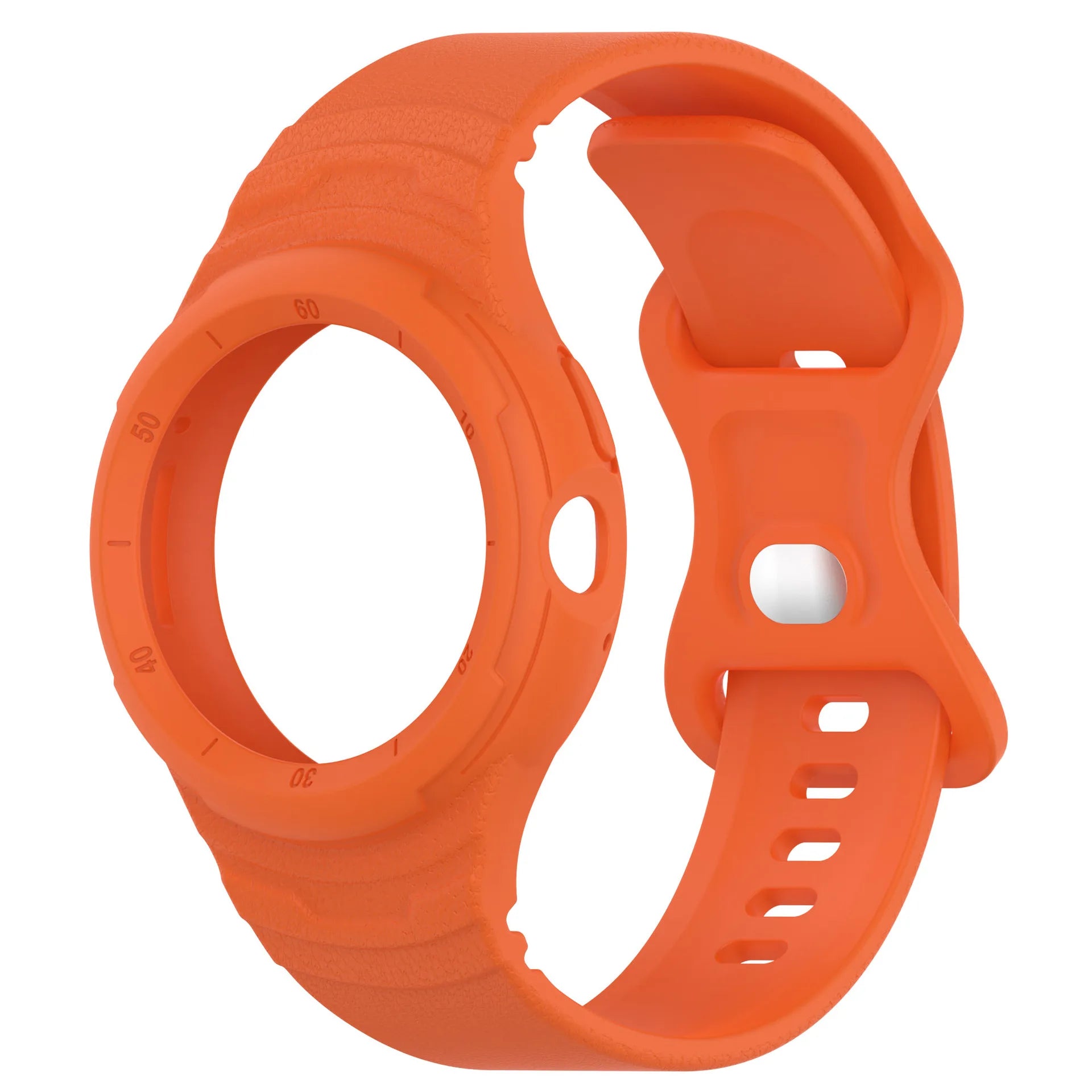 Orange silicone Google Pixel Watch band – comfortable strap for everyday wear
