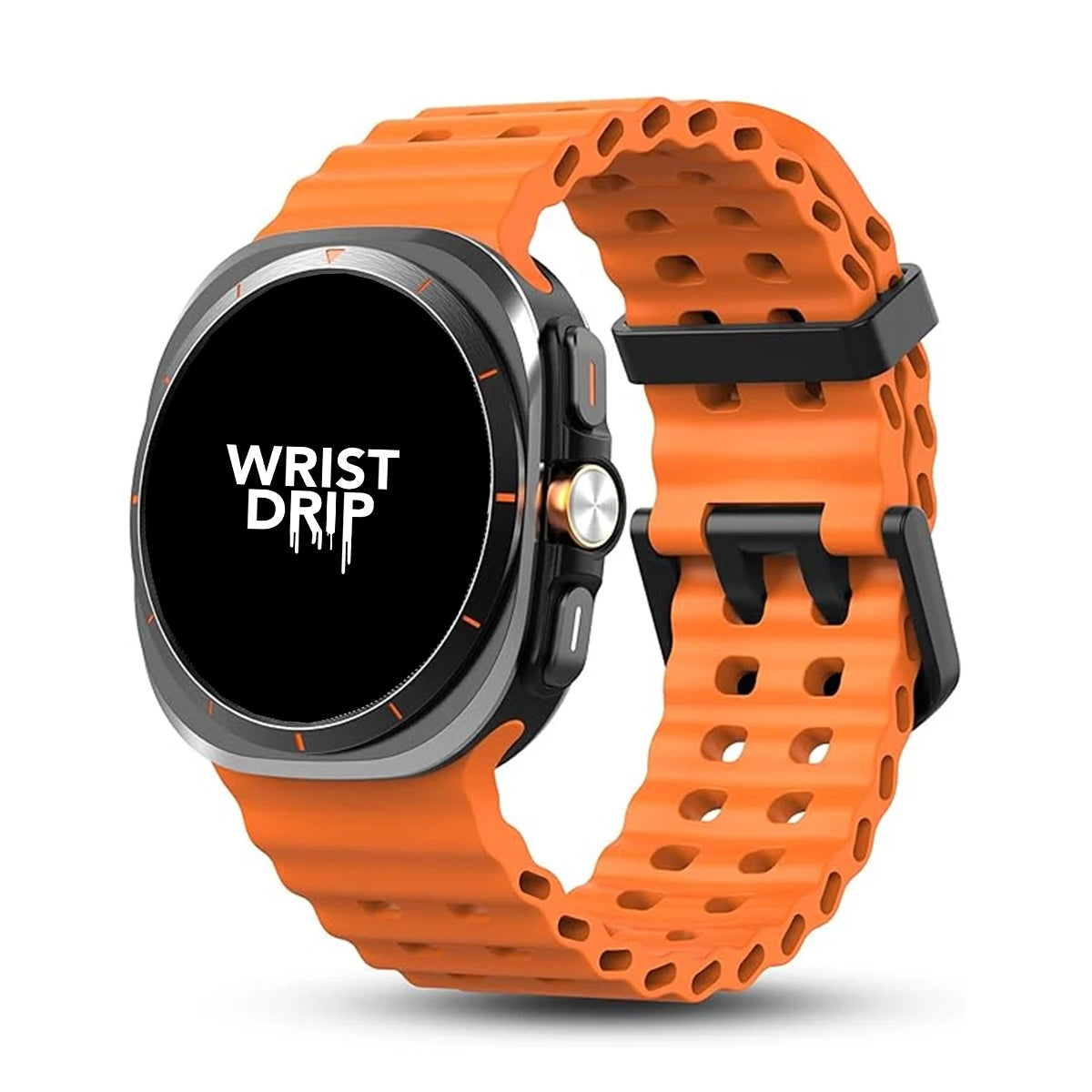 Orange silicone Samsung Galaxy Ultra watch band – comfortable strap for daily wear