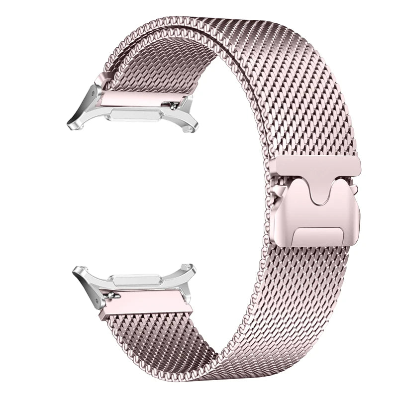 Pink and silver stainless steel Samsung Galaxy Ultra watch band – sleek, durable design