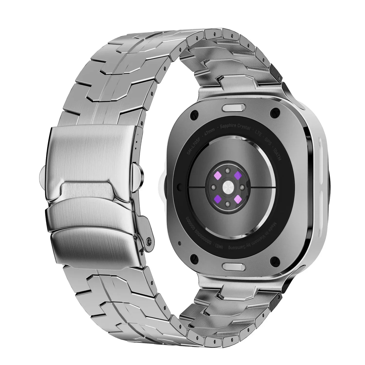 Silver stainless steel Samsung Galaxy Ultra watch band – sleek, durable design