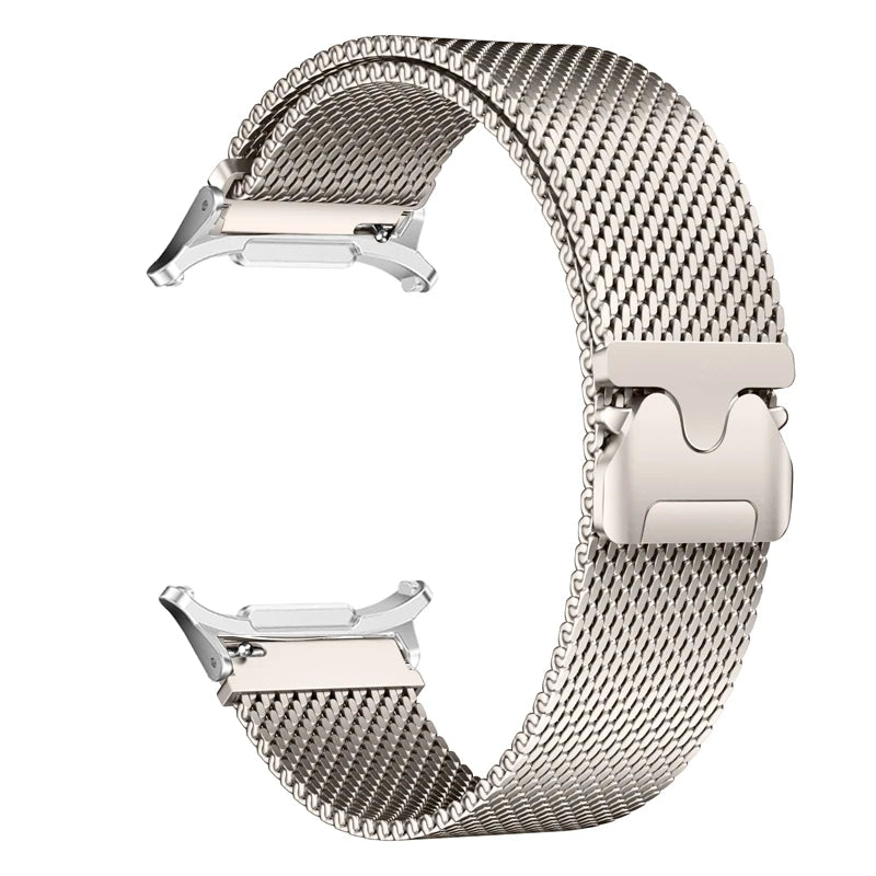 Starlight and silver stainless steel Samsung Galaxy Ultra watch band – sleek, durable design