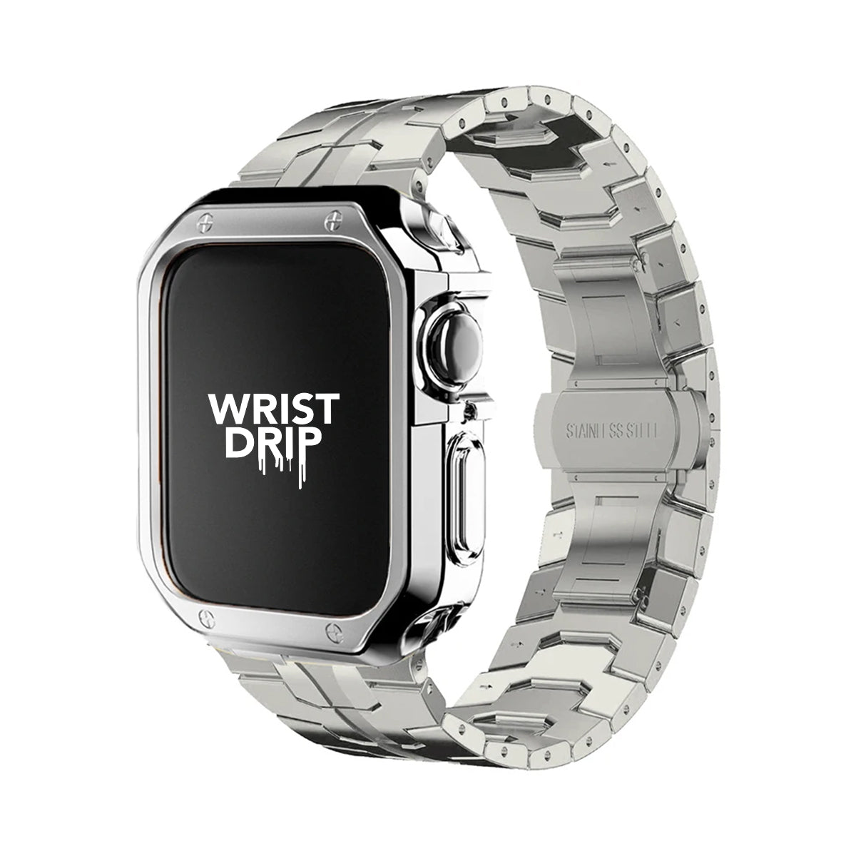 Starlight stainless steel Apple Watch band and case – premium protection with stylish design