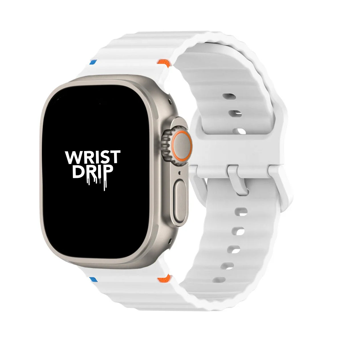 White silicone Apple Watch band – comfortable strap for everyday wear