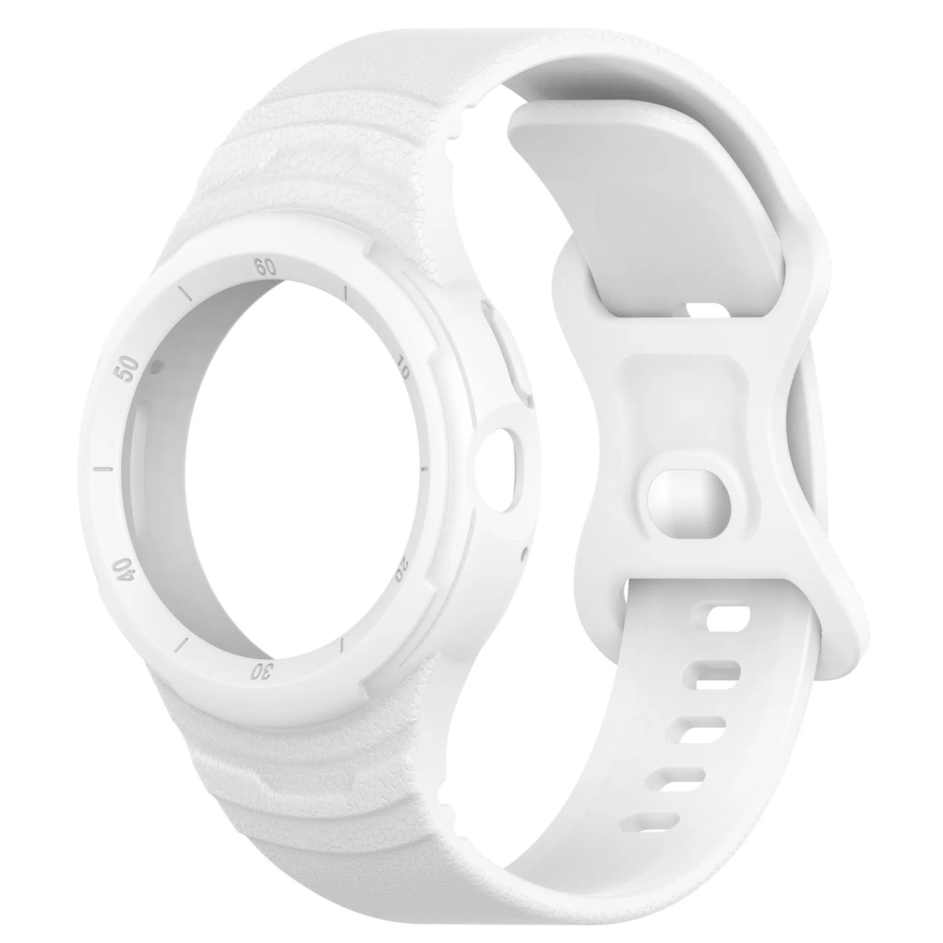 White silicone Google Pixel Watch band – comfortable strap for everyday wear