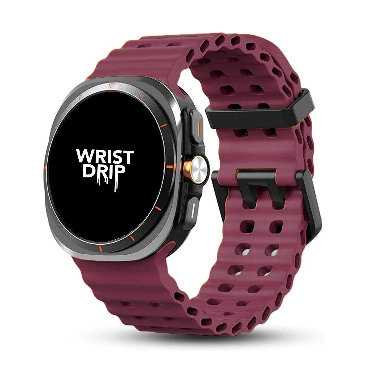 Wine red silicone Samsung Galaxy Ultra watch band – comfortable strap for daily wear