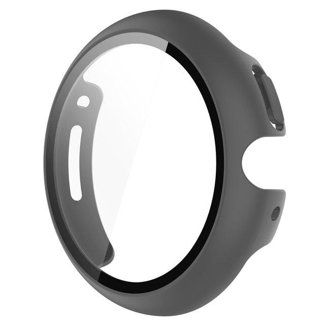 Grey tempered glass screen protector for Google Pixel Watch – subtle tone with high-impact resistance.