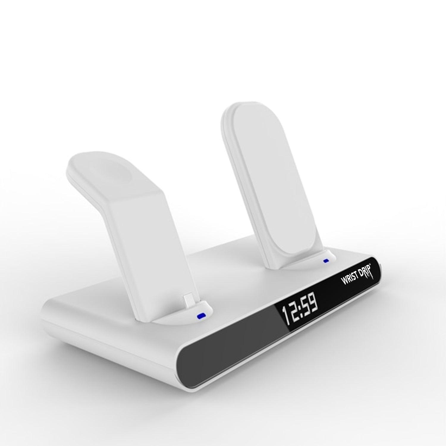 White 3 in 1 Apple charging stand for iPhone, Apple Watch, and AirPods – 15W fast wireless charger